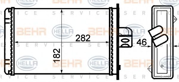 8FH 351 308-101 BEHR+HELLA+SERVICE Heat Exchanger, interior heating