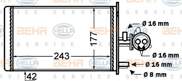8FH 351 308-181 BEHR+HELLA+SERVICE Heating / Ventilation Heat Exchanger, interior heating