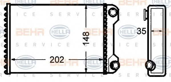 8FH 351 308-241 BEHR+HELLA+SERVICE Heat Exchanger, interior heating