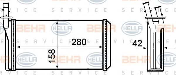 8FH 351 308-401 BEHR+HELLA+SERVICE Heat Exchanger, interior heating