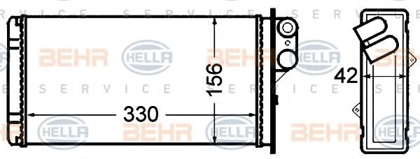 8FH 351 308-521 BEHR+HELLA+SERVICE Heat Exchanger, interior heating
