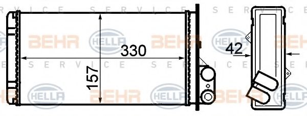 8FH 351 308-541 BEHR+HELLA+SERVICE Heating / Ventilation Heat Exchanger, interior heating