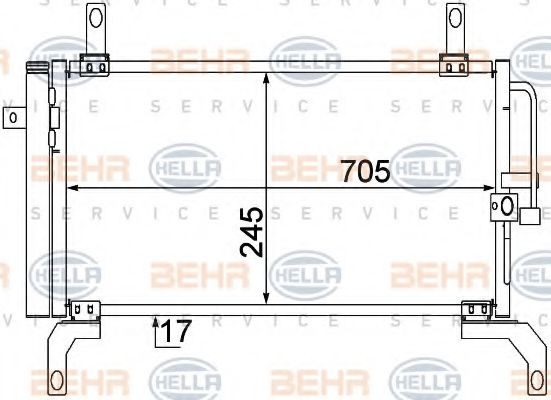 8FC 351 309-061 BEHR+HELLA+SERVICE Air Conditioning Condenser, air conditioning