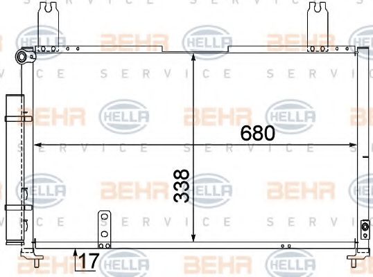 8FC 351 309-121 BEHR+HELLA+SERVICE Condenser, air conditioning