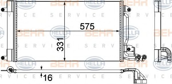 8FC 351 309-131 BEHR+HELLA+SERVICE Condenser, air conditioning
