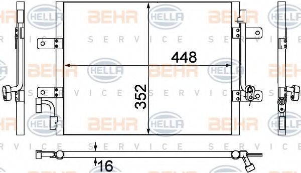 8FC 351 309-301 BEHR+HELLA+SERVICE Air Conditioning Condenser, air conditioning