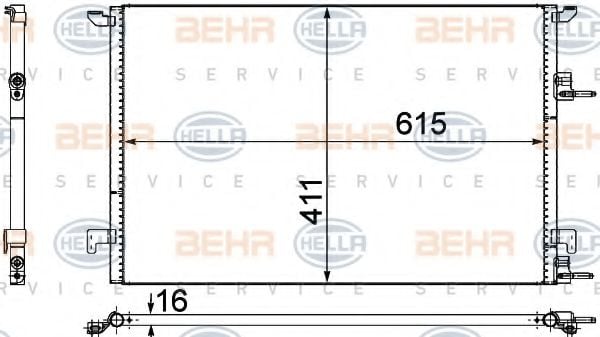 8FC 351 309-371 BEHR+HELLA+SERVICE Condenser, air conditioning