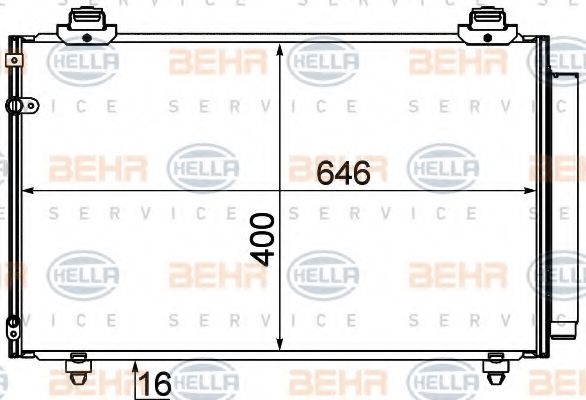 8FC 351 310-131 BEHR+HELLA+SERVICE Condenser, air conditioning