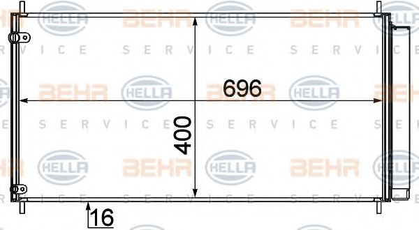 8FC 351 310-151 BEHR+HELLA+SERVICE Air Conditioning Condenser, air conditioning