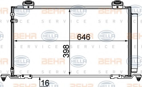 8FC 351 310-181 BEHR+HELLA+SERVICE Condenser, air conditioning