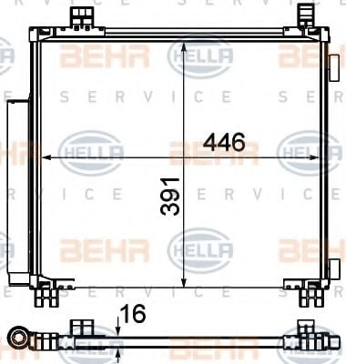 8FC 351 310-211 BEHR+HELLA+SERVICE Condenser, air conditioning