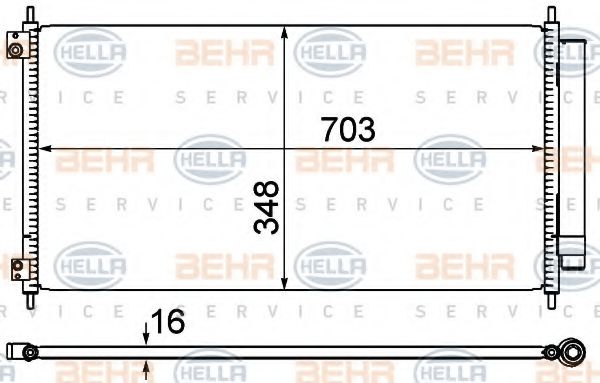 8FC 351 310-281 BEHR+HELLA+SERVICE Condenser, air conditioning