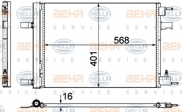 8FC 351 310-611 BEHR+HELLA+SERVICE Air Conditioning Condenser, air conditioning