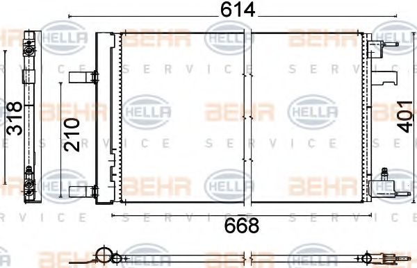8FC 351 310-621 BEHR+HELLA+SERVICE Condenser, air conditioning