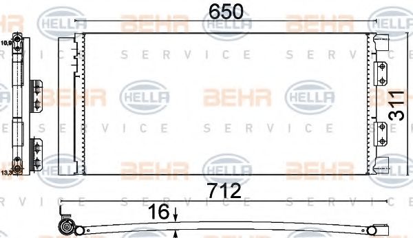 8FC 351 310-661 BEHR+HELLA+SERVICE Condenser, air conditioning