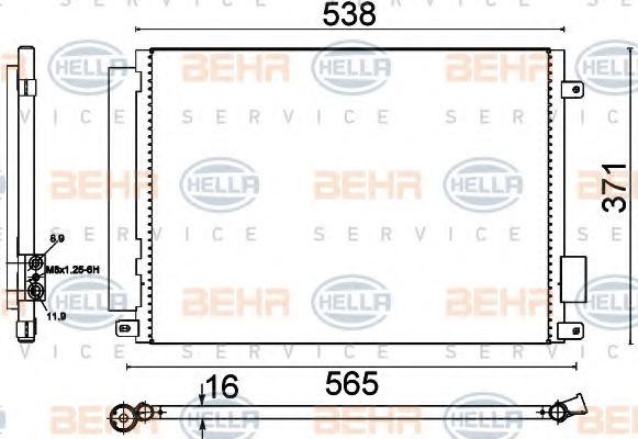 8FC 351 310-671 BEHR+HELLA+SERVICE Air Conditioning Condenser, air conditioning