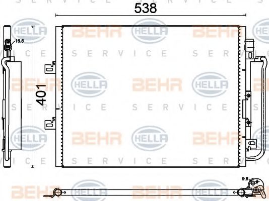 8FC 351 310-691 BEHR+HELLA+SERVICE Air Conditioning Condenser, air conditioning