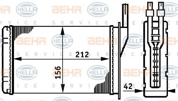 8FH 351 311-051 BEHR+HELLA+SERVICE Heat Exchanger, interior heating