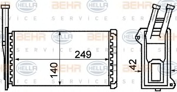 8FH 351 311-081 BEHR+HELLA+SERVICE Heat Exchanger, interior heating