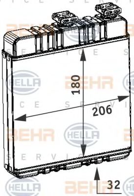 8FH 351 311-141 BEHR+HELLA+SERVICE Heat Exchanger, interior heating