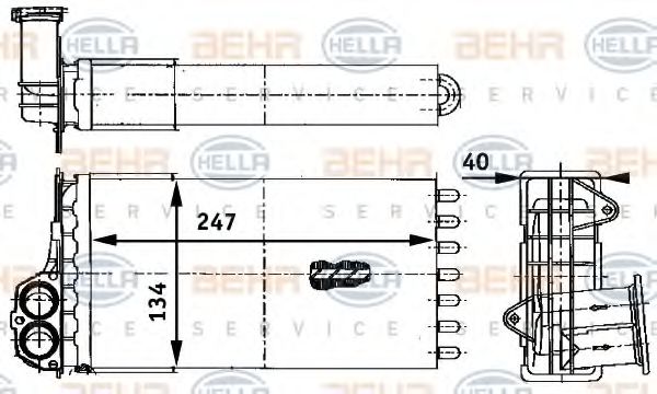 8FH 351 311-341 BEHR+HELLA+SERVICE Heat Exchanger, interior heating