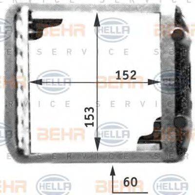 8FH 351 311-371 BEHR+HELLA+SERVICE Heat Exchanger, interior heating