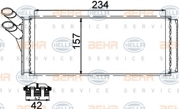 8FH 351 311-421 BEHR+HELLA+SERVICE Heating / Ventilation Heat Exchanger, interior heating