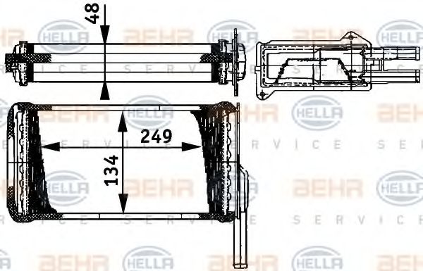 8FH 351 311-581 BEHR+HELLA+SERVICE Heat Exchanger, interior heating