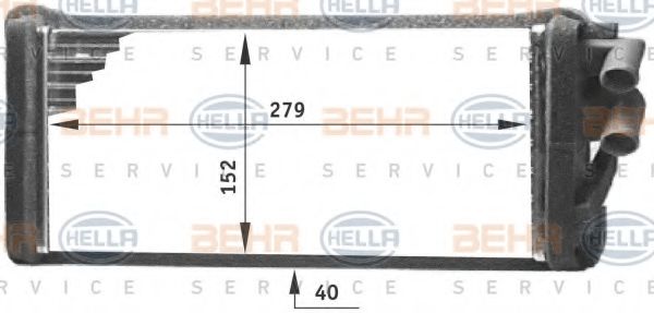 8FH 351 311-621 BEHR+HELLA+SERVICE Wärmetauscher, Innenraumheizung