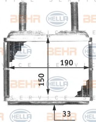 8FH 351 311-771 BEHR+HELLA+SERVICE Heat Exchanger, interior heating