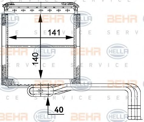8FH 351 312-041 BEHR+HELLA+SERVICE Heating / Ventilation Heat Exchanger, interior heating