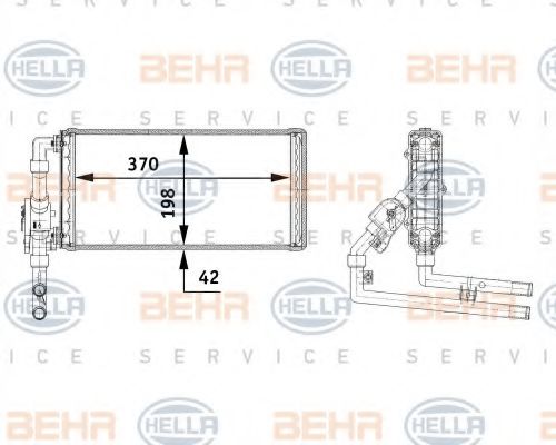 8FH 351 312-191 BEHR+HELLA+SERVICE Heat Exchanger, interior heating