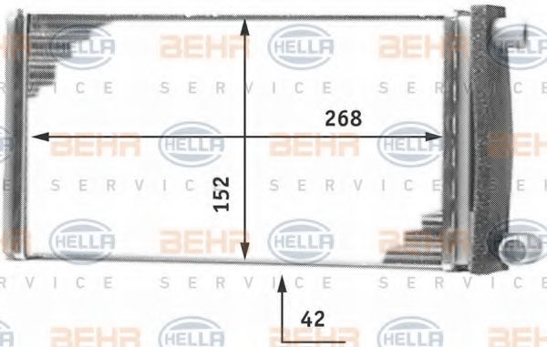 8FH 351 312-251 BEHR+HELLA+SERVICE Heat Exchanger, interior heating