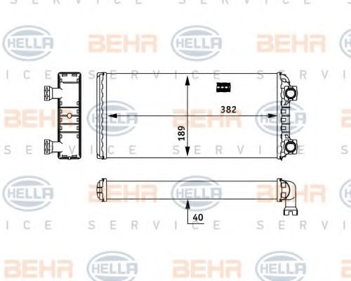8FH 351 312-591 BEHR+HELLA+SERVICE Heat Exchanger, interior heating