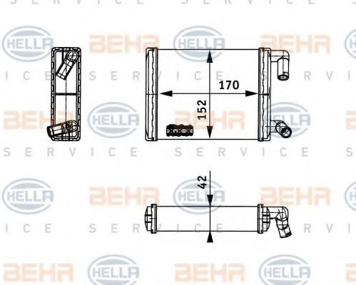 8FH 351 312-731 BEHR+HELLA+SERVICE Heat Exchanger, interior heating