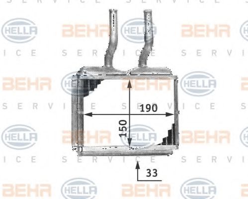 8FH 351 313-021 BEHR+HELLA+SERVICE Heat Exchanger, interior heating