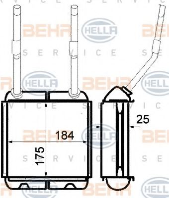 8FH 351 313-031 BEHR+HELLA+SERVICE Heat Exchanger, interior heating