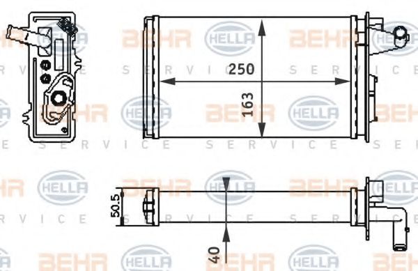 8FH 351 313-041 BEHR+HELLA+SERVICE Heat Exchanger, interior heating