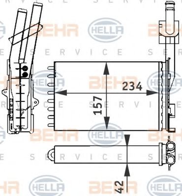 8FH 351 313-051 BEHR+HELLA+SERVICE Heat Exchanger, interior heating