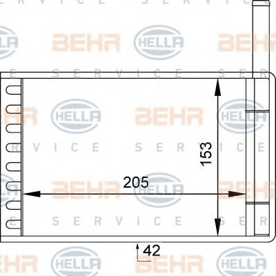 8FH 351 313-111 BEHR+HELLA+SERVICE Heat Exchanger, interior heating