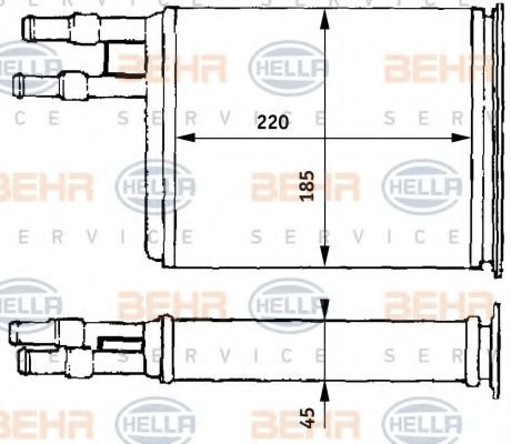 8FH 351 313-171 BEHR+HELLA+SERVICE Heat Exchanger, interior heating