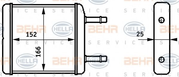 8FH 351 313-181 BEHR+HELLA+SERVICE Heat Exchanger, interior heating