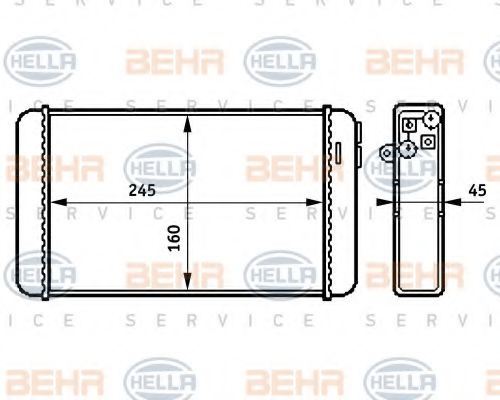 8FH 351 313-281 BEHR+HELLA+SERVICE Heat Exchanger, interior heating