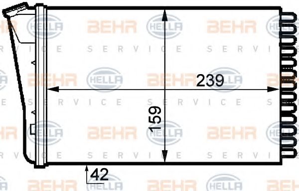 8FH 351 313-291 BEHR+HELLA+SERVICE Heat Exchanger, interior heating