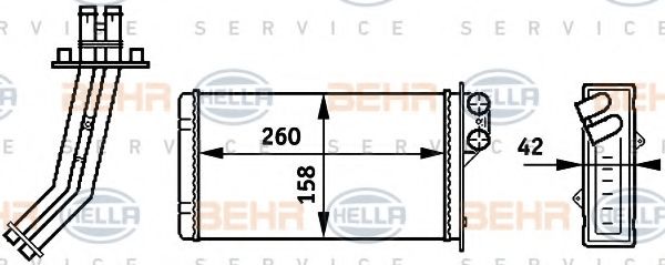 8FH 351 313-311 BEHR+HELLA+SERVICE Heat Exchanger, interior heating