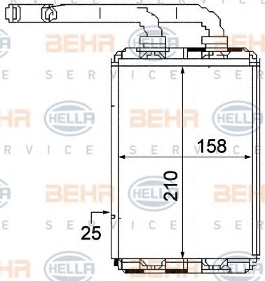 8FH 351 313-321 BEHR+HELLA+SERVICE Heat Exchanger, interior heating