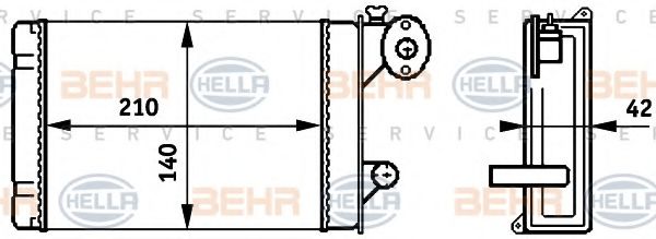 8FH 351 313-341 BEHR+HELLA+SERVICE Heating / Ventilation Heat Exchanger, interior heating
