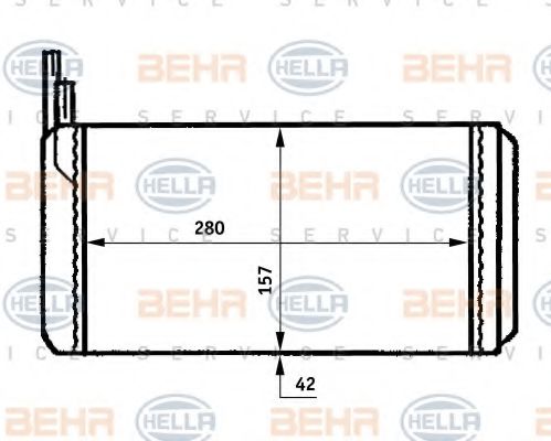 8FH 351 313-361 BEHR+HELLA+SERVICE Heating / Ventilation Heat Exchanger, interior heating