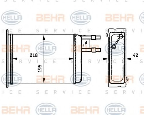 8FH 351 313-371 BEHR+HELLA+SERVICE Heating / Ventilation Heat Exchanger, interior heating