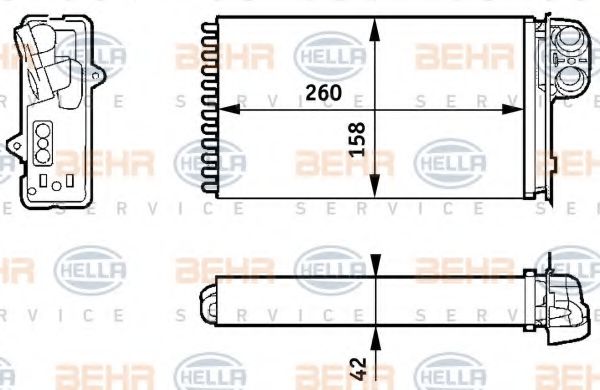 8FH 351 313-421 BEHR+HELLA+SERVICE Heat Exchanger, interior heating
